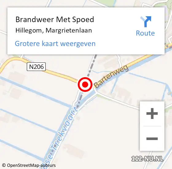 Locatie op kaart van de 112 melding: Brandweer Met Spoed Naar Hillegom, Margrietenlaan op 28 oktober 2013 08:44