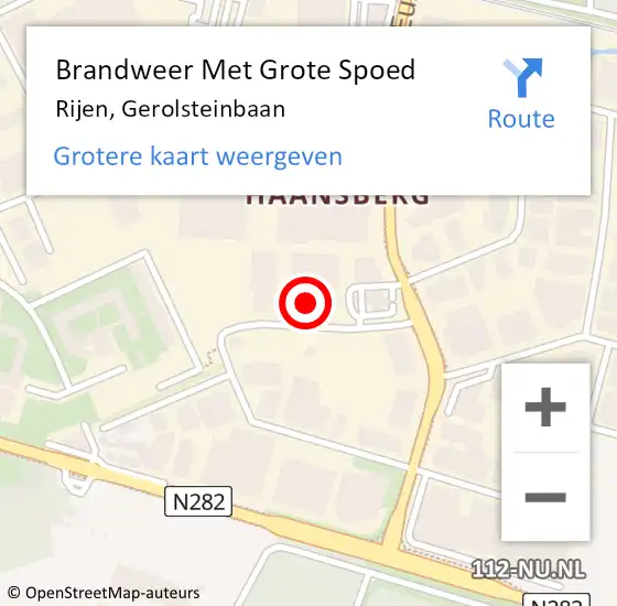 Locatie op kaart van de 112 melding: Brandweer Met Grote Spoed Naar Rijen, Gerolsteinbaan op 19 januari 2015 11:28