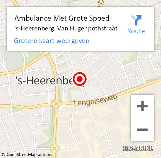 Locatie op kaart van de 112 melding: Ambulance Met Grote Spoed Naar 's-Heerenberg, Van Hugenpothstraat op 19 januari 2015 11:30