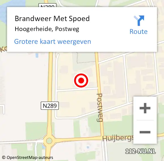 Locatie op kaart van de 112 melding: Brandweer Met Spoed Naar Hoogerheide, Postweg op 28 oktober 2013 08:47