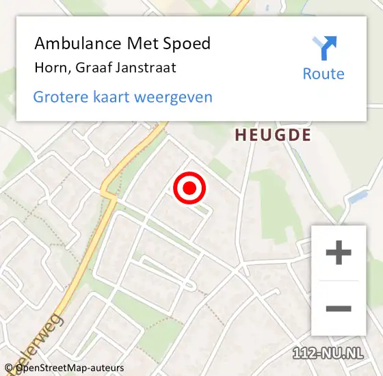 Locatie op kaart van de 112 melding: Ambulance Met Spoed Naar Horn, Graaf Janstraat op 19 januari 2015 12:25