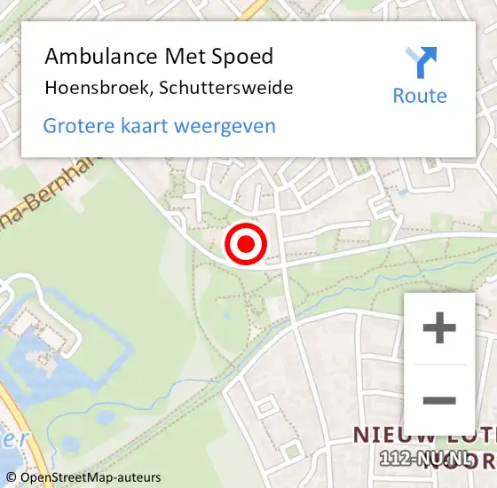 Locatie op kaart van de 112 melding: Ambulance Met Spoed Naar Hoensbroek, Schuttersweide op 19 januari 2015 14:16