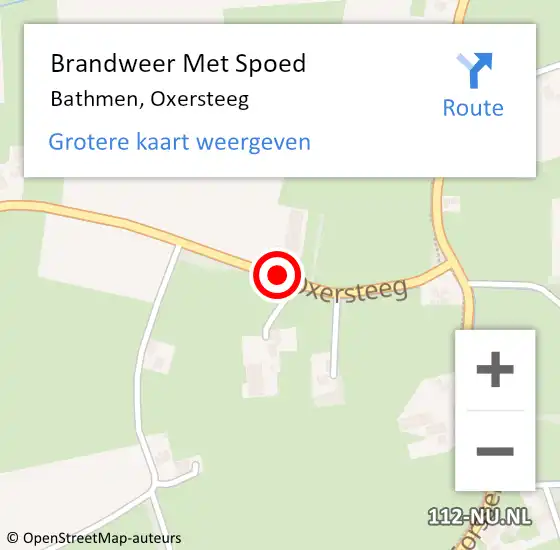 Locatie op kaart van de 112 melding: Brandweer Met Spoed Naar Bathmen, Oxersteeg op 28 oktober 2013 09:00