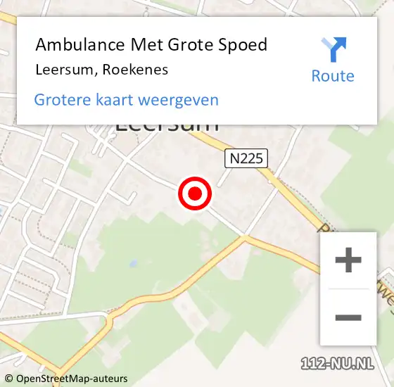 Locatie op kaart van de 112 melding: Ambulance Met Grote Spoed Naar Leersum, Roekenes op 19 januari 2015 15:38