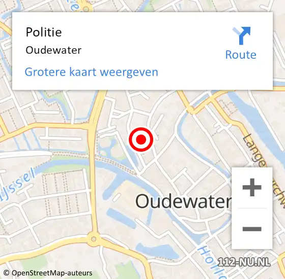 Locatie op kaart van de 112 melding: Politie Oudewater op 19 januari 2015 16:14