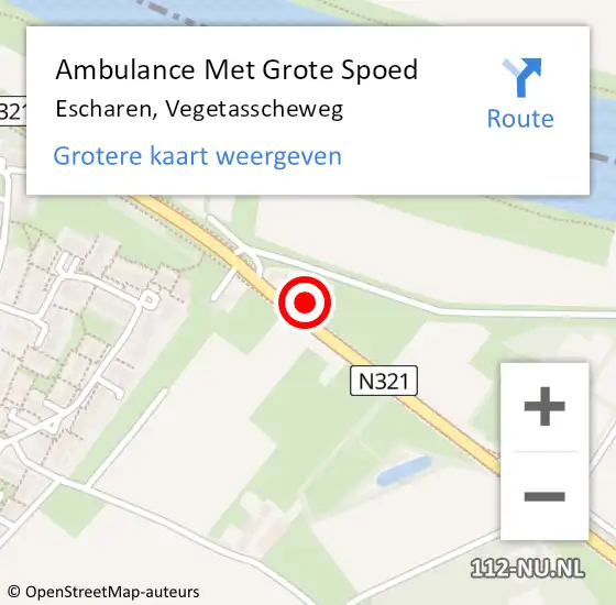 Locatie op kaart van de 112 melding: Ambulance Met Grote Spoed Naar Escharen, Vegetasscheweg op 19 januari 2015 18:58