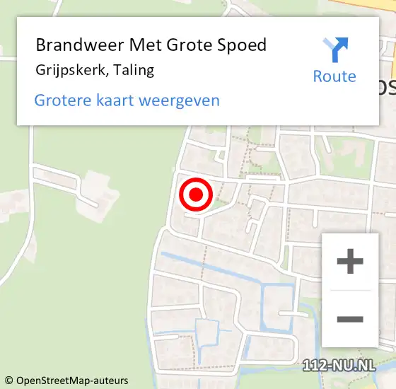 Locatie op kaart van de 112 melding: Brandweer Met Grote Spoed Naar Grijpskerk, Taling op 19 januari 2015 19:23