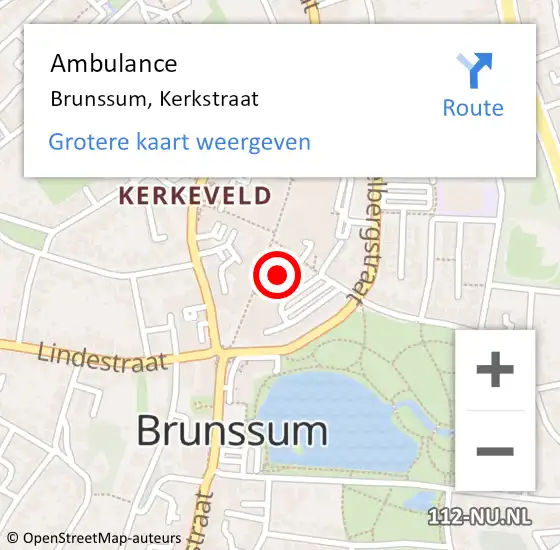 Locatie op kaart van de 112 melding: Ambulance Brunssum, Kerkstraat op 19 januari 2015 19:26