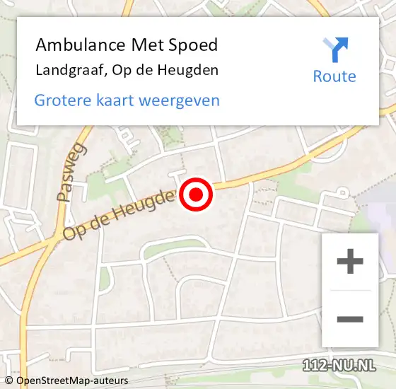 Locatie op kaart van de 112 melding: Ambulance Met Spoed Naar Landgraaf, Op de Heugden op 19 januari 2015 19:40