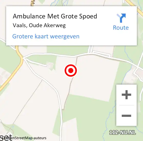 Locatie op kaart van de 112 melding: Ambulance Met Grote Spoed Naar Vaals, Oude Akerweg op 19 januari 2015 20:43