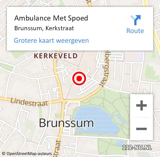 Locatie op kaart van de 112 melding: Ambulance Met Spoed Naar Brunssum, Kerkstraat op 19 januari 2015 21:52