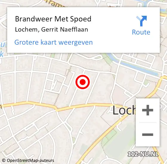 Locatie op kaart van de 112 melding: Brandweer Met Spoed Naar Lochem, Gerrit Naefflaan op 20 januari 2015 06:55