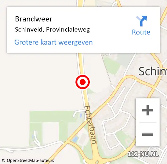 Locatie op kaart van de 112 melding: Brandweer Schinveld, Provincialeweg op 20 januari 2015 07:21