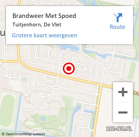 Locatie op kaart van de 112 melding: Brandweer Met Spoed Naar Tuitjenhorn, De Vlet op 28 oktober 2013 09:43