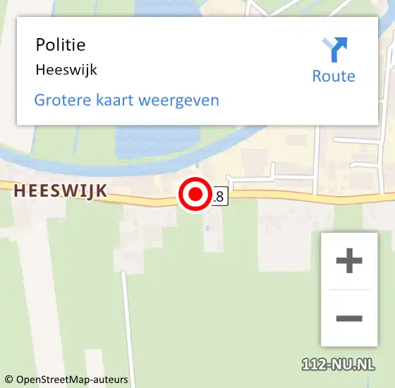 Locatie op kaart van de 112 melding: Politie Heeswijk op 20 januari 2015 10:16