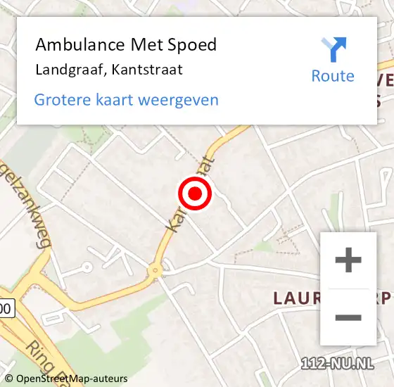 Locatie op kaart van de 112 melding: Ambulance Met Spoed Naar Landgraaf, Kantstraat op 20 januari 2015 10:32