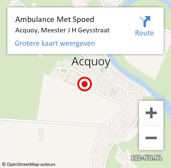 Locatie op kaart van de 112 melding: Ambulance Met Spoed Naar Acquoy, Meester J H Geysstraat op 20 januari 2015 10:48
