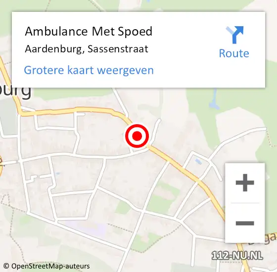 Locatie op kaart van de 112 melding: Ambulance Met Spoed Naar Aardenburg, Sassenstraat op 20 januari 2015 12:18