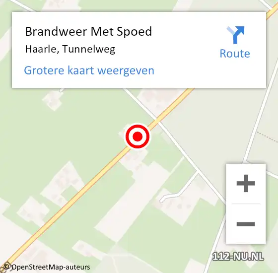 Locatie op kaart van de 112 melding: Brandweer Met Spoed Naar Haarle, Tunnelweg op 20 januari 2015 12:44