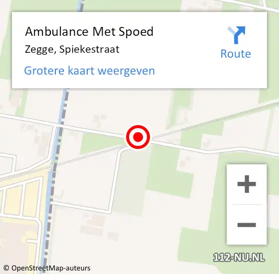 Locatie op kaart van de 112 melding: Ambulance Met Spoed Naar Zegge, Spiekestraat op 20 januari 2015 13:05