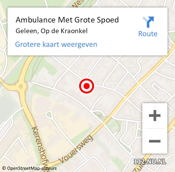 Locatie op kaart van de 112 melding: Ambulance Met Grote Spoed Naar Geleen, Op de Kraonkel op 20 januari 2015 13:25