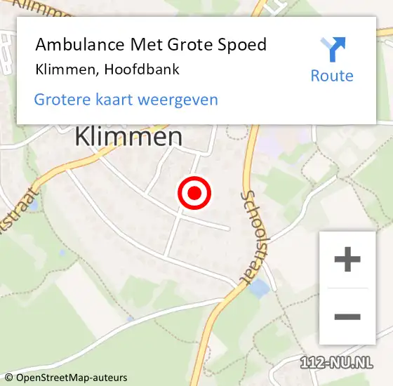 Locatie op kaart van de 112 melding: Ambulance Met Grote Spoed Naar Klimmen, Hoofdbank op 20 januari 2015 13:43