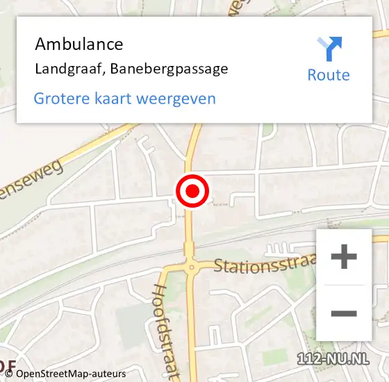 Locatie op kaart van de 112 melding: Ambulance Landgraaf, Banebergpassage op 20 januari 2015 14:04