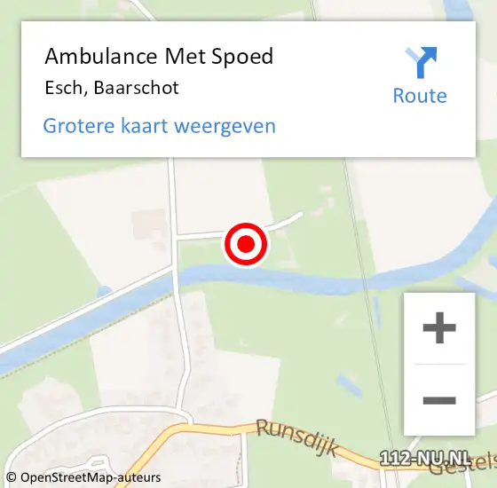 Locatie op kaart van de 112 melding: Ambulance Met Spoed Naar Esch, Baarschot op 20 januari 2015 14:09