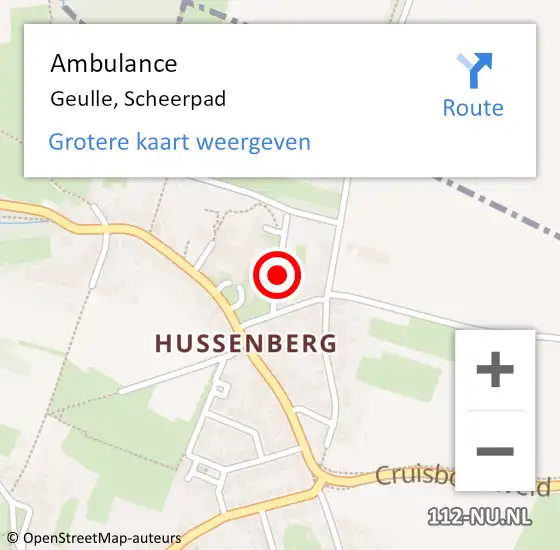 Locatie op kaart van de 112 melding: Ambulance Geulle, Scheerpad op 20 januari 2015 14:56