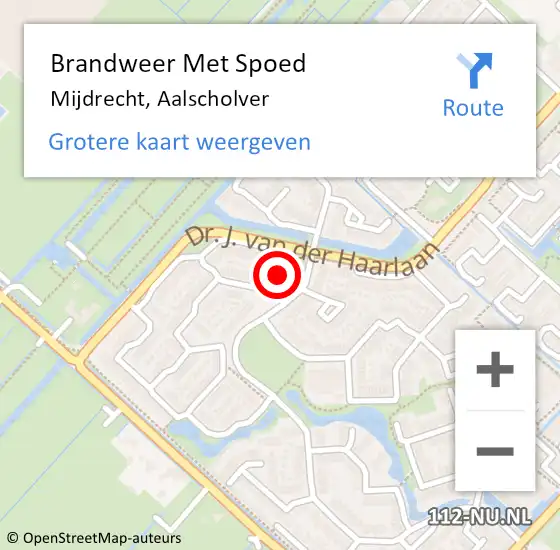 Locatie op kaart van de 112 melding: Brandweer Met Spoed Naar Mijdrecht, Aalscholver op 28 oktober 2013 09:57