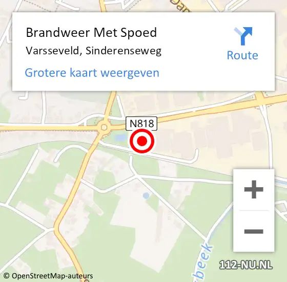 Locatie op kaart van de 112 melding: Brandweer Met Spoed Naar Varsseveld, Sinderenseweg op 28 oktober 2013 09:59