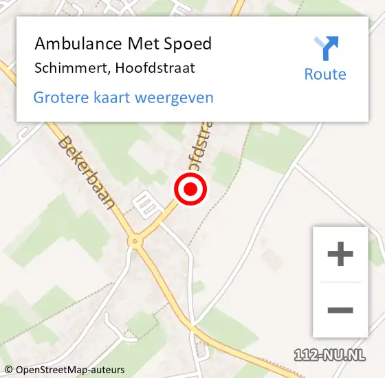 Locatie op kaart van de 112 melding: Ambulance Met Spoed Naar Schimmert, Hoofdstraat op 20 januari 2015 16:52