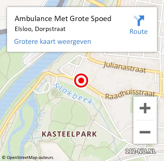 Locatie op kaart van de 112 melding: Ambulance Met Grote Spoed Naar Elsloo, Dorpstraat op 20 januari 2015 17:53