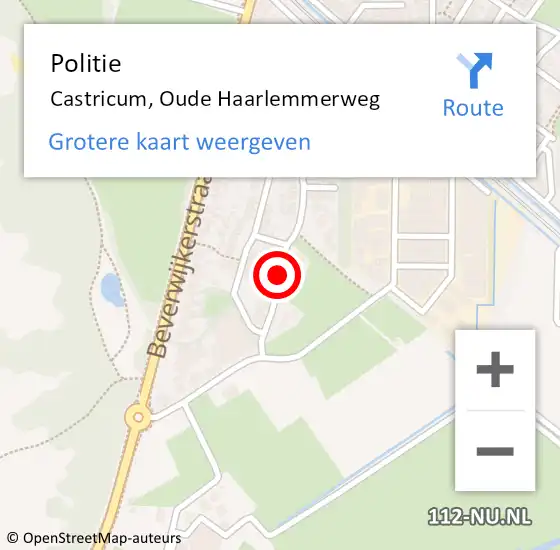 Locatie op kaart van de 112 melding: Politie Castricum, Oude Haarlemmerweg op 20 januari 2015 17:53