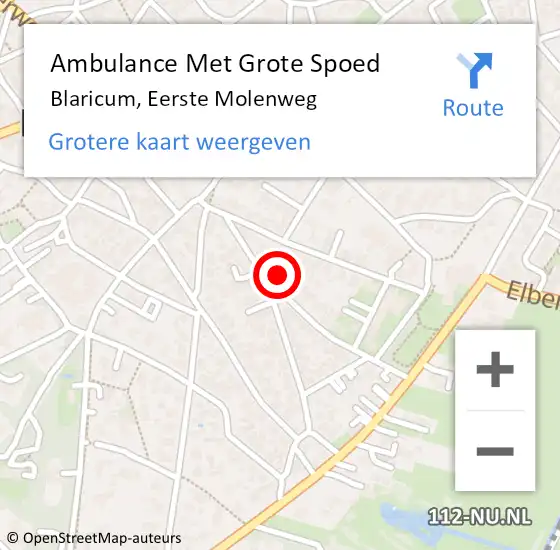 Locatie op kaart van de 112 melding: Ambulance Met Grote Spoed Naar Blaricum, Eerste Molenweg op 20 januari 2015 18:03