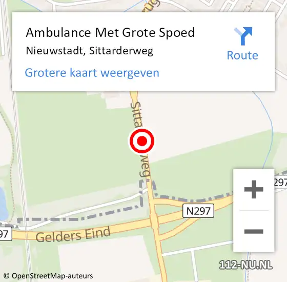 Locatie op kaart van de 112 melding: Ambulance Met Grote Spoed Naar Nieuwstadt, Sittarderweg op 20 januari 2015 18:50