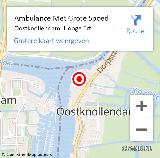 Locatie op kaart van de 112 melding: Ambulance Met Grote Spoed Naar Oostknollendam, Hooge Erf op 20 januari 2015 19:01