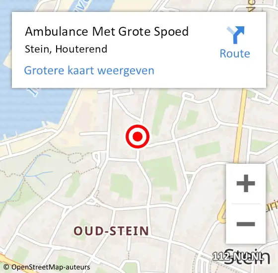 Locatie op kaart van de 112 melding: Ambulance Met Grote Spoed Naar Stein, Houterend op 20 januari 2015 19:47