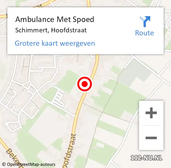 Locatie op kaart van de 112 melding: Ambulance Met Spoed Naar Schimmert, Hoofdstraat op 20 januari 2015 19:54