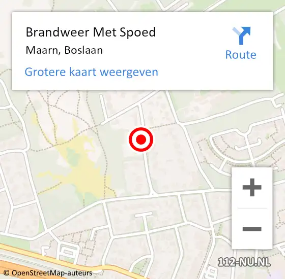 Locatie op kaart van de 112 melding: Brandweer Met Spoed Naar Maarn, Boslaan op 20 januari 2015 19:56