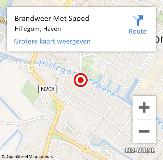 Locatie op kaart van de 112 melding: Brandweer Met Spoed Naar Hillegom, Haven op 20 januari 2015 20:54