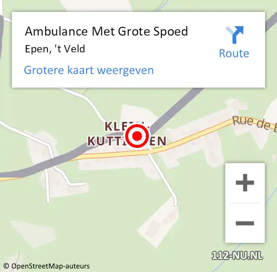 Locatie op kaart van de 112 melding: Ambulance Met Grote Spoed Naar Epen, 't Veld op 28 oktober 2013 10:08