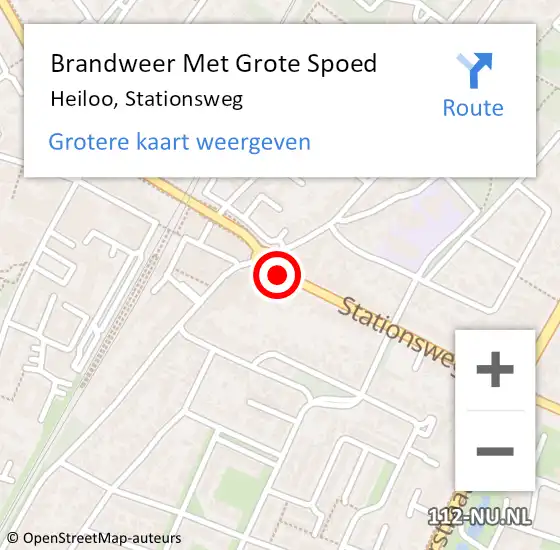 Locatie op kaart van de 112 melding: Brandweer Met Grote Spoed Naar Heiloo, Stationsweg op 20 januari 2015 21:32