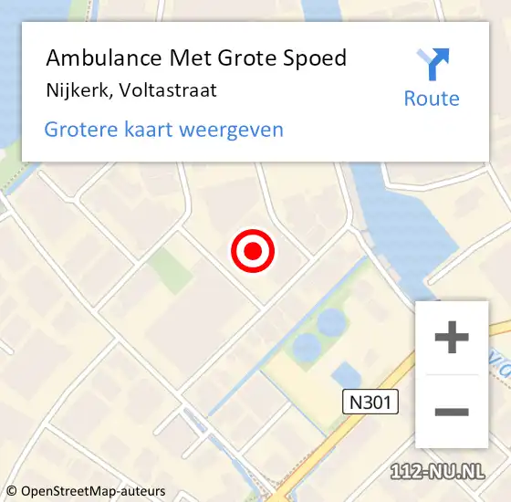 Locatie op kaart van de 112 melding: Ambulance Met Grote Spoed Naar Nijkerk, Voltastraat op 10 september 2013 23:09