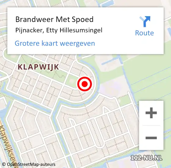 Locatie op kaart van de 112 melding: Brandweer Met Spoed Naar Pijnacker, Etty Hillesumsingel op 28 oktober 2013 10:09