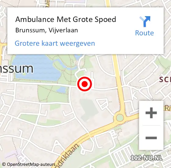 Locatie op kaart van de 112 melding: Ambulance Met Grote Spoed Naar Brunssum, Vijverlaan op 20 januari 2015 23:32