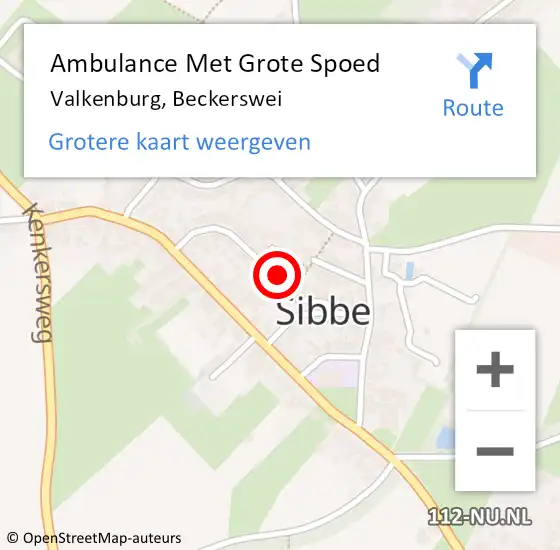 Locatie op kaart van de 112 melding: Ambulance Met Grote Spoed Naar Valkenburg, Beckerswei op 21 januari 2015 03:29