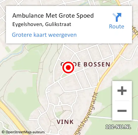 Locatie op kaart van de 112 melding: Ambulance Met Grote Spoed Naar Eygelshoven, Gulikstraat op 21 januari 2015 04:05