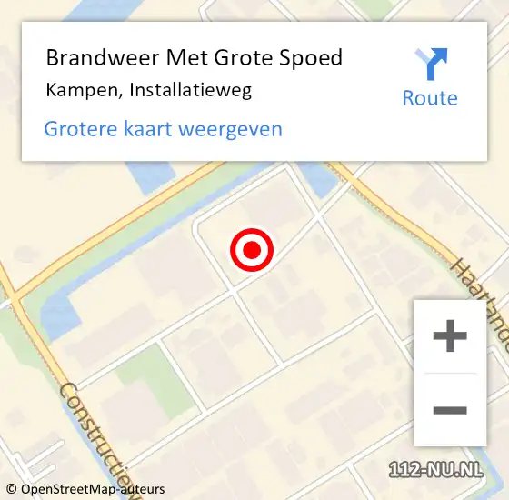 Locatie op kaart van de 112 melding: Brandweer Met Grote Spoed Naar Kampen, Installatieweg op 21 januari 2015 04:06