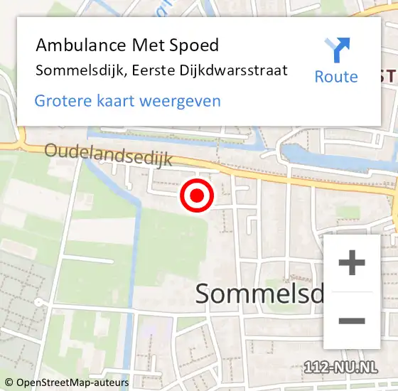 Locatie op kaart van de 112 melding: Ambulance Met Spoed Naar Sommelsdijk, Eerste Dijkdwarsstraat op 21 januari 2015 05:48